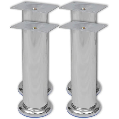 4 x Furniture leg sofa leg plinth leg chrome round 60