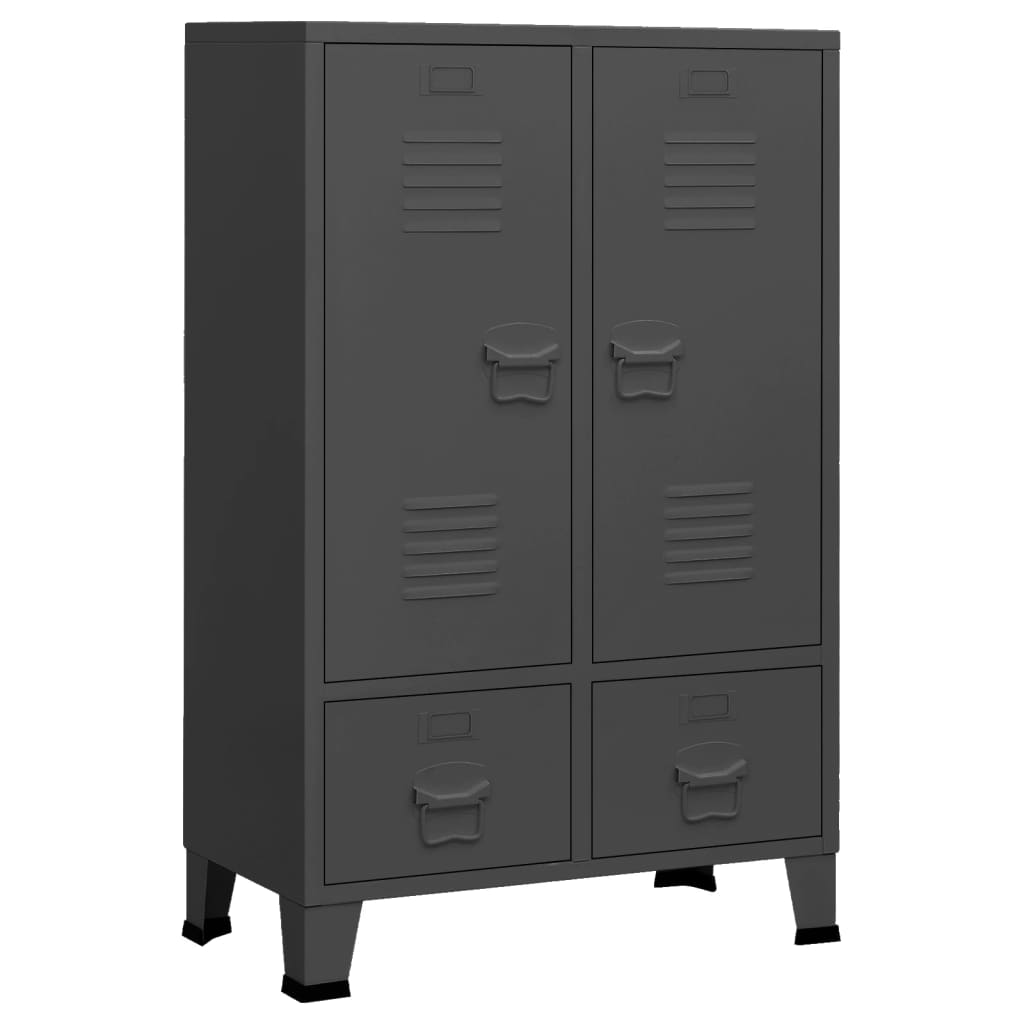 vidaXL Industrial Wardrobe Anthracite 26.4"x13.8"x42.1" Steel