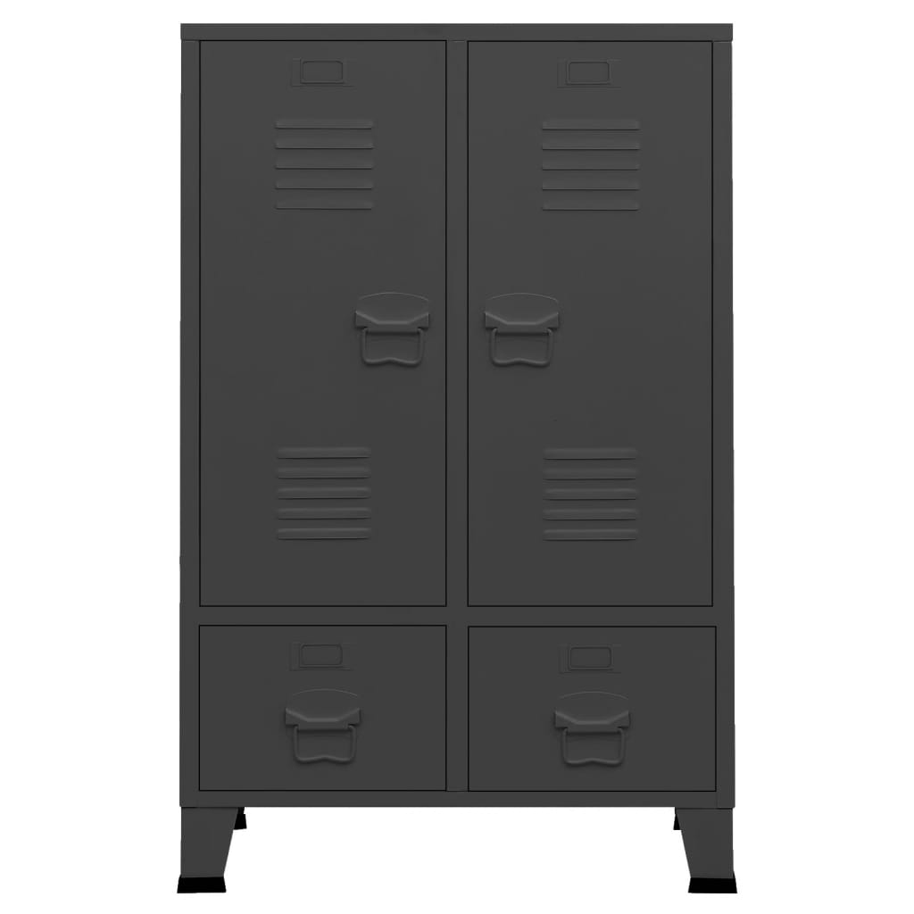 vidaXL Industrial Wardrobe Anthracite 26.4"x13.8"x42.1" Steel