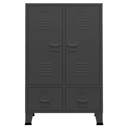 vidaXL Industrial Wardrobe Anthracite 26.4"x13.8"x42.1" Steel