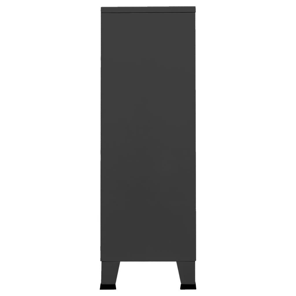 vidaXL Industrial Wardrobe Anthracite 26.4"x13.8"x42.1" Steel