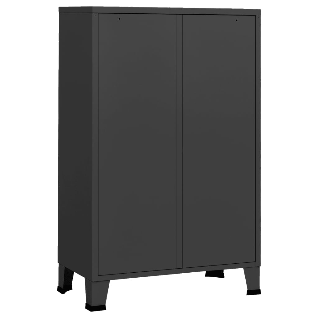 vidaXL Industrial Wardrobe Anthracite 26.4"x13.8"x42.1" Steel