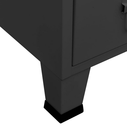 vidaXL Industrial Wardrobe Anthracite 26.4"x13.8"x42.1" Steel
