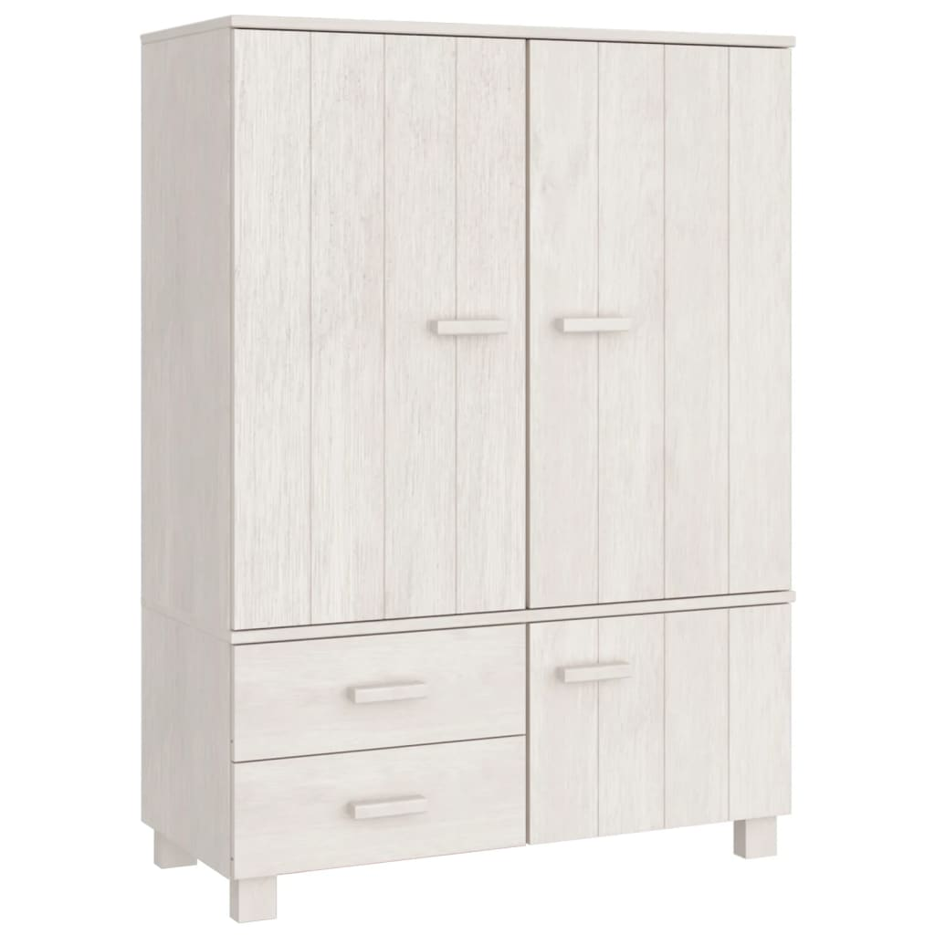 vidaXL Wardrobe HAMAR White 39"x17.7"x53.9" Solid Wood Pine