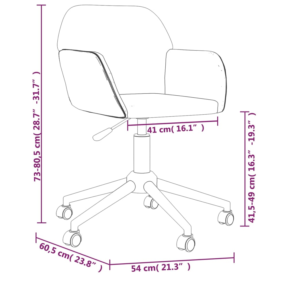 vidaXL Swivel Office Chair Black Fabric