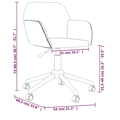 vidaXL Swivel Office Chair Black Fabric
