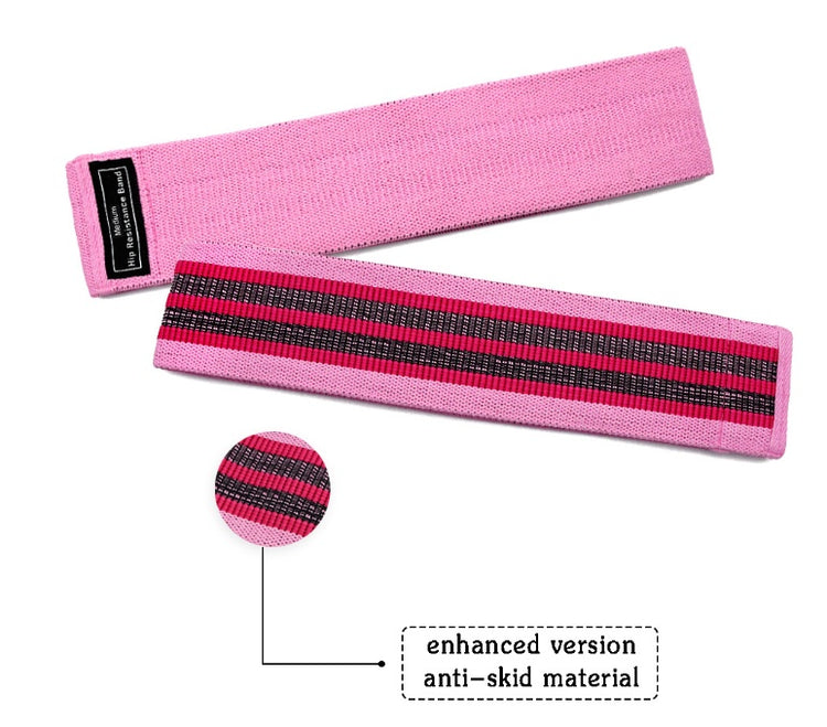 a pink wrist band with black stripes