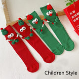 Cotton Cartoon Christmas Crew Socks for Adults and Children
