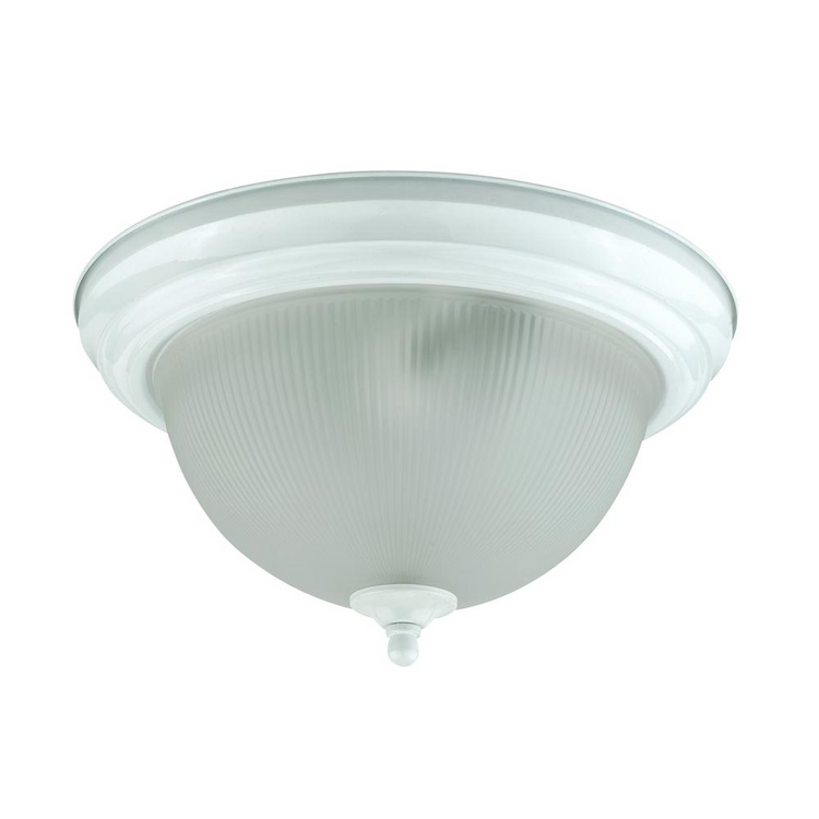 a white ceiling light with a glass dome