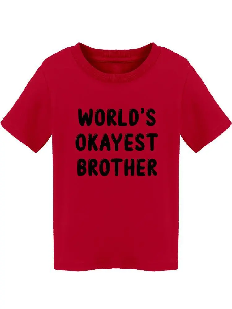 a red shirt with black text