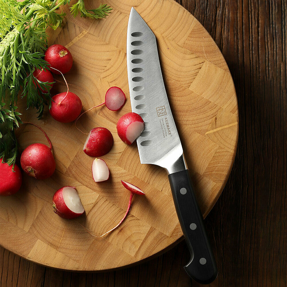 a knife on a cutting board