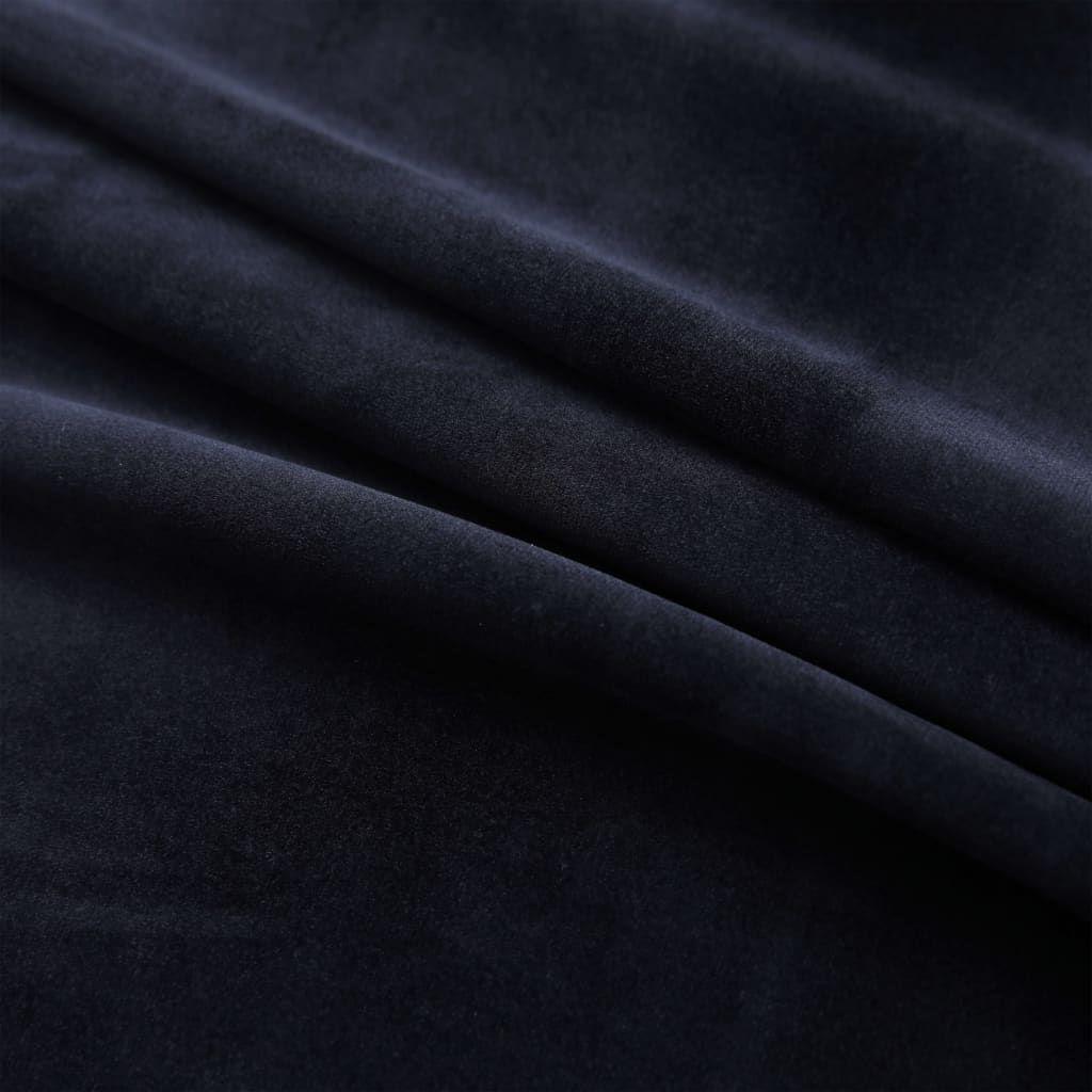 vidaXL Blackout Curtains with Rings 2 pcs Black 37"x84" Velvet