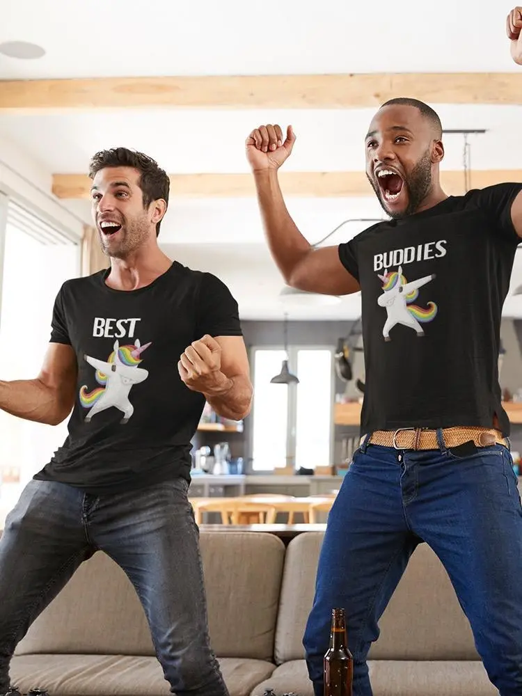 two men in black shirts
