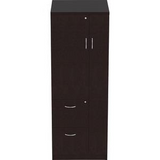 Lorell Essentials Laminate Tall Storage Cabinet - 2-Drawer - 23.6" x 23.6" x 65.6" Cabinet - 2 x File Drawer(s) - 1 Door(s) - 2 Shelve(s) - Material: Laminate, Medium Density Fiberboard (MDF), Particl