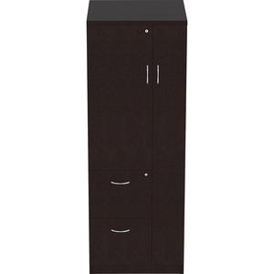 a black cabinet with silver handles