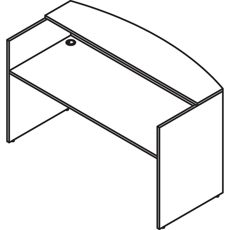 a black and white drawing of a desk