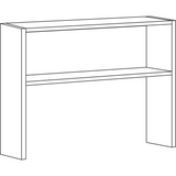 Lorell Modular Desk Series Black Stack-on Hutch - 48" - Material: Steel - Finish: Black