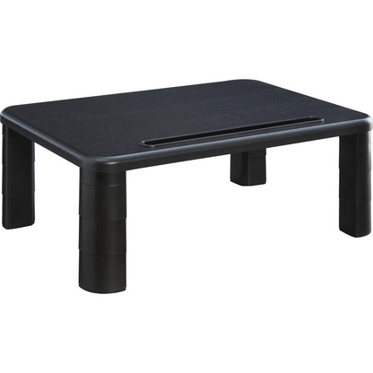Lorell Height-Adjustable Monitor Riser - 4" Height x 19.8" Width - Desktop - Black