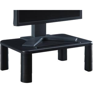 Lorell Height-Adjustable Monitor Riser - 4" Height x 19.8" Width - Desktop - Black