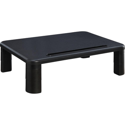 Lorell Height-Adjustable Monitor Riser - 4" Height x 19.8" Width - Desktop - Black