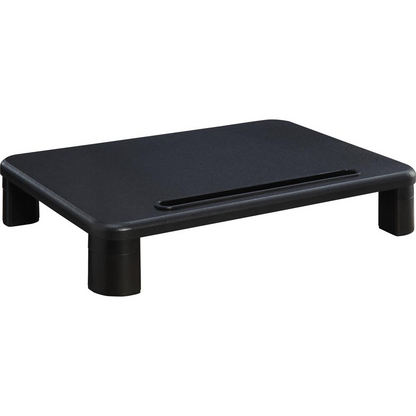 Lorell Height-Adjustable Monitor Riser - 4" Height x 19.8" Width - Desktop - Black