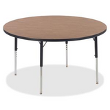 Lorell Classroom Activity Tabletop - High Pressure Laminate (HPL) Round, Medium Oak Top - 1.13" Table Top Thickness x 48" Table Top Diameter - Assembly Required - 1 Each