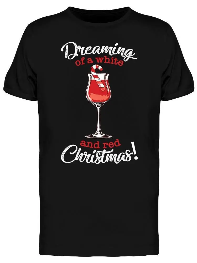 a black shirt with a red and white striped candy cane in a glass