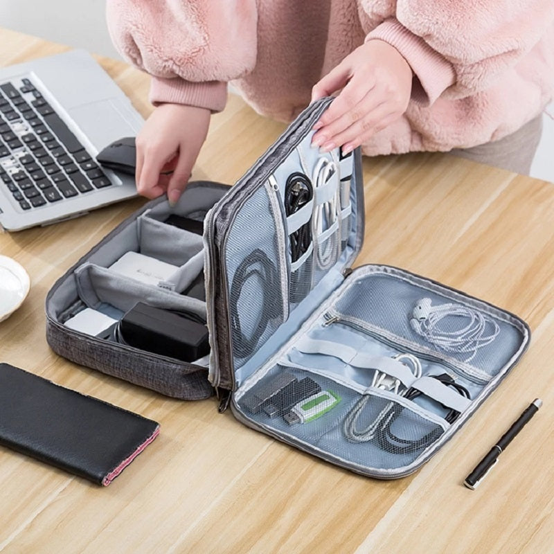 a person putting a bag into a laptop