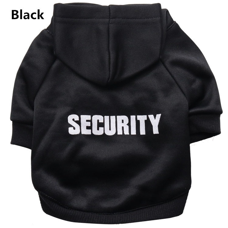a black jacket with white text on it
