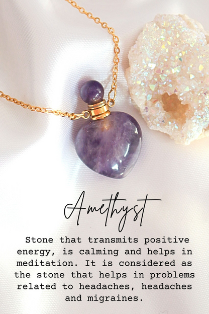 Heart Crystals Bottles | 24K Natural Crystals Bottle Necklaces