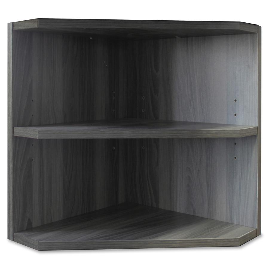 Mayline Medina Corner Support for Hutches - 15" x 15"20" - 2 Shelve(s) - Finish: Gray Steel Laminate - Abrasion Resistant, Stain Resistant, Water Resistant, Durable - For Office
