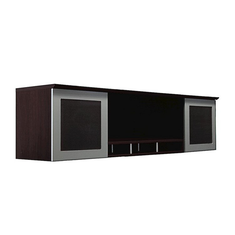 a black and silver cabinet