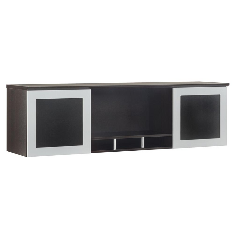 a black and white shelf