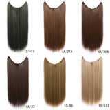 22-Inch Clipless Wire Hair Extensions, Straight Synthetic Hair