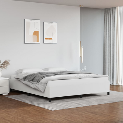 vidaXL Bed Frame White 76"x79.9" King Faux Leather