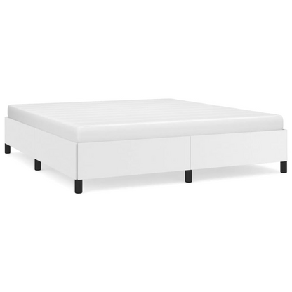 vidaXL Bed Frame White 76"x79.9" King Faux Leather