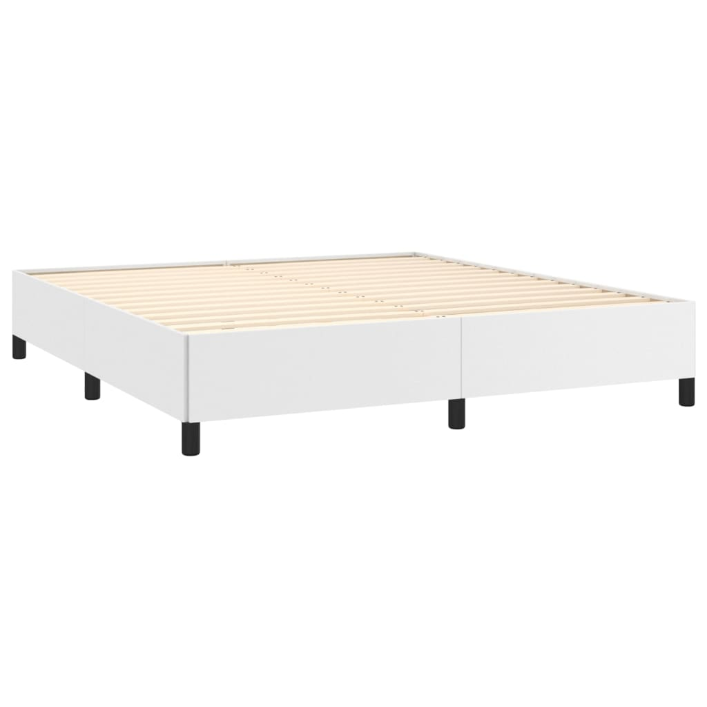 vidaXL Bed Frame White 76"x79.9" King Faux Leather