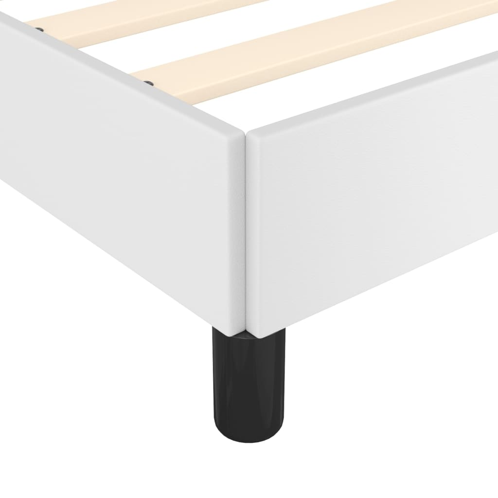 vidaXL Bed Frame White 76"x79.9" King Faux Leather