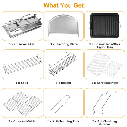 1Pc Foldable BBQ Grill Portable Charcoal Barbeque Grill Stainless Steel BBQ Grill For Picnic Camping Yard Cooking Fedex Shipping