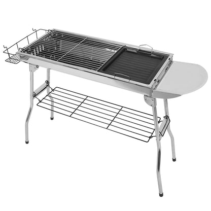 1Pc Foldable BBQ Grill Portable Charcoal Barbeque Grill Stainless Steel BBQ Grill For Picnic Camping Yard Cooking Fedex Shipping