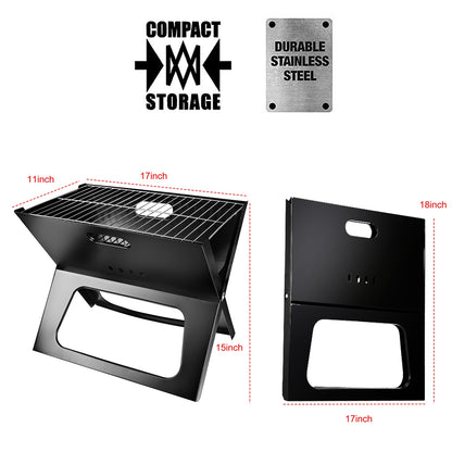 1Pc Portable BBQ Barbecue Grill Foldable Charcoal Grill Camping Garden Outdoor Travel
