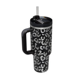 40 oz Insulated Stainless Steel Tumbler with Handle and Straw