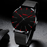 Quartz Watch with Mesh or Leather Strap