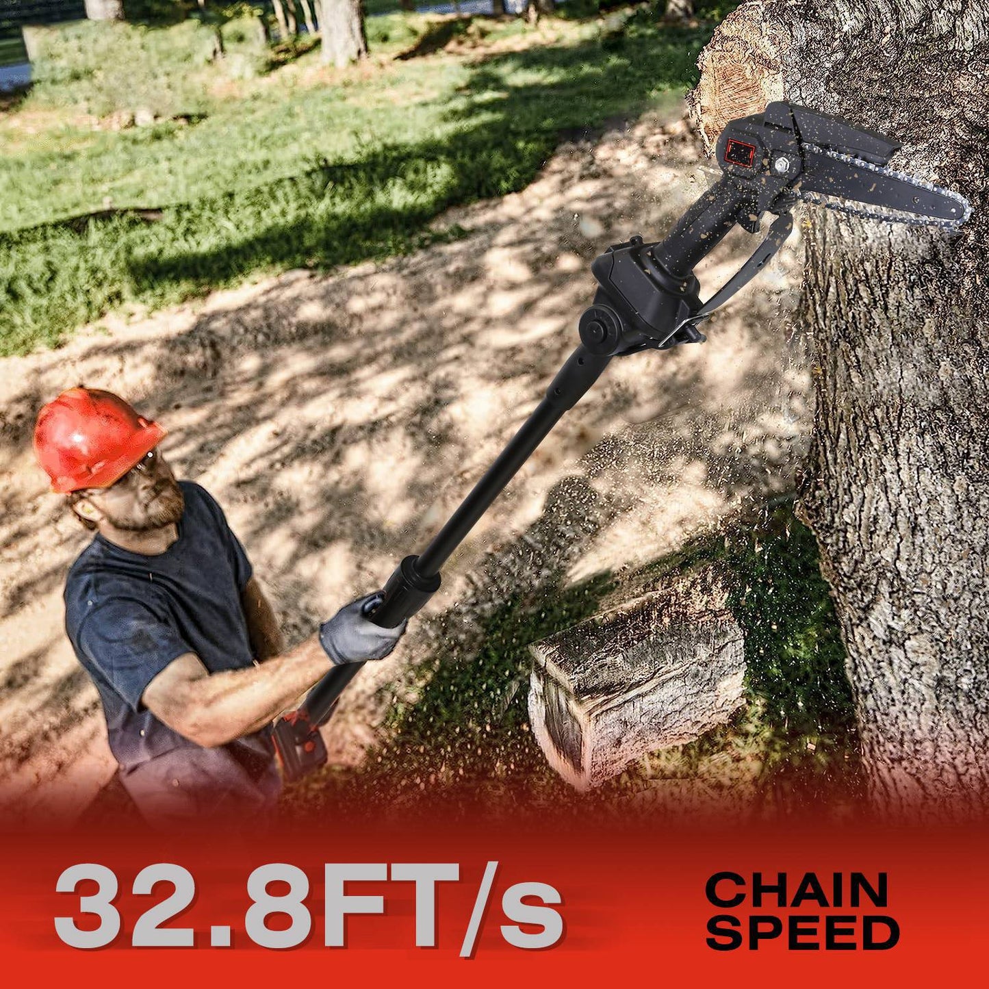 1Set 2-in-1 Cordless Pole Saw & Mini Chainsaw With 2Pcs 3000mAh Batteries 4in 6in Chains For Tree Trimming