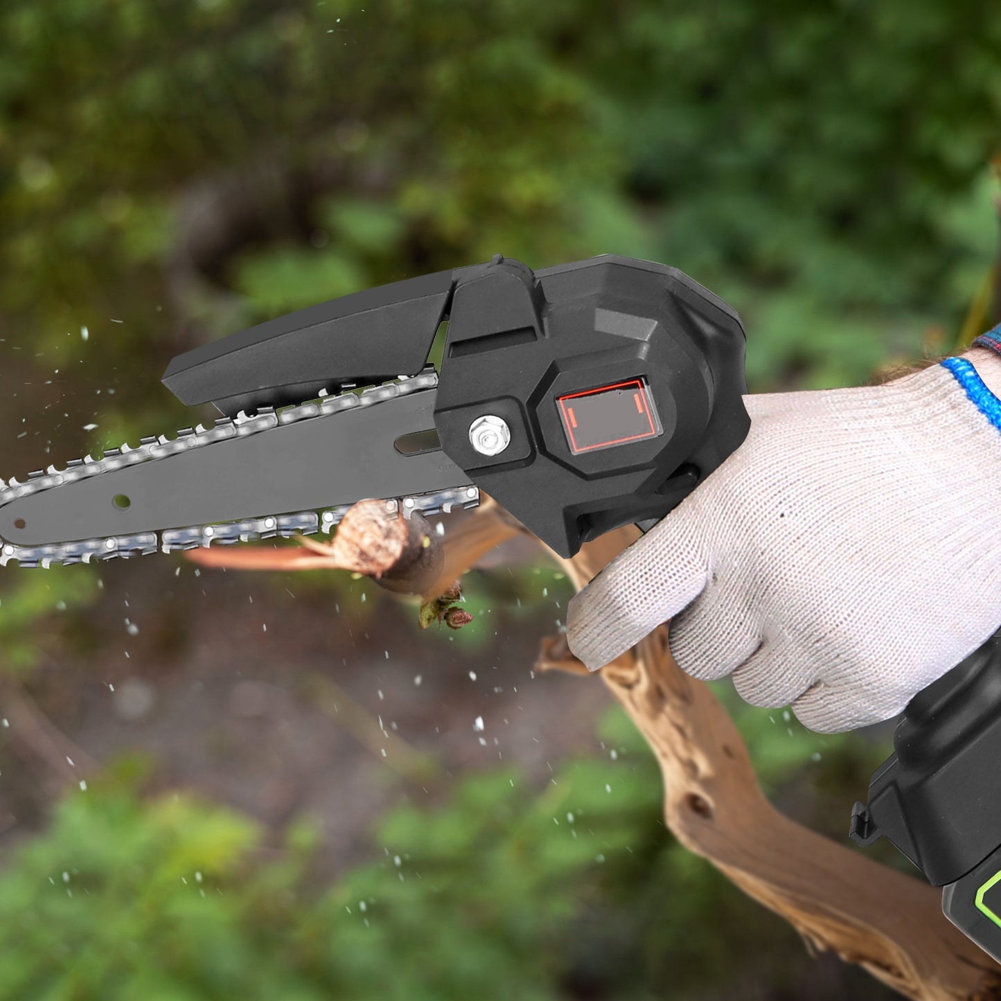 1Set 2-in-1 Cordless Pole Saw & Mini Chainsaw With 2Pcs 3000mAh Batteries 4in 6in Chains For Tree Trimming