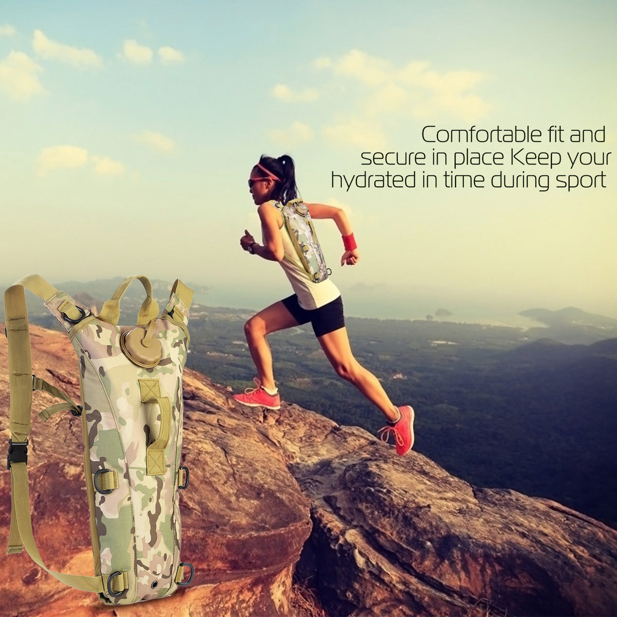 a woman running on a mountain
