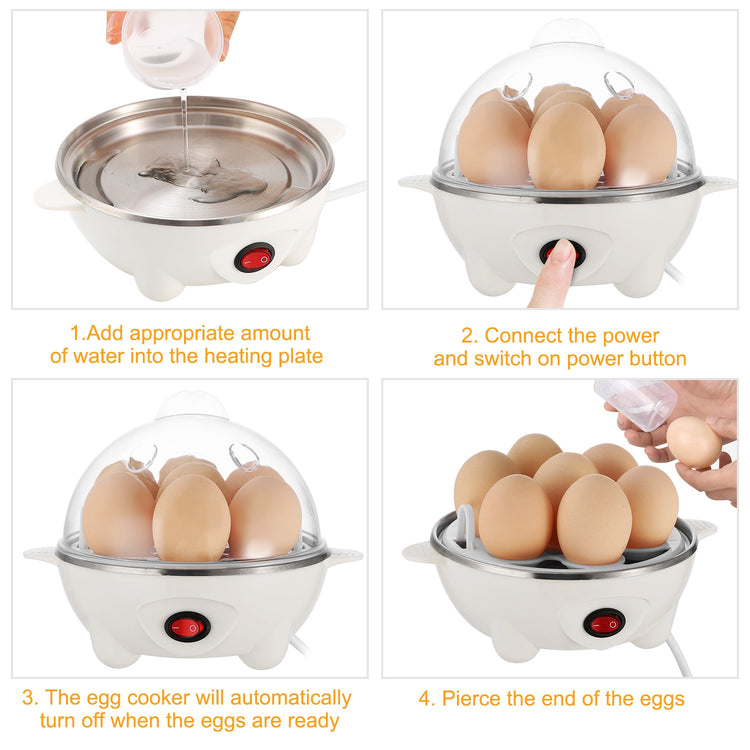 a collage of eggs in a steamer