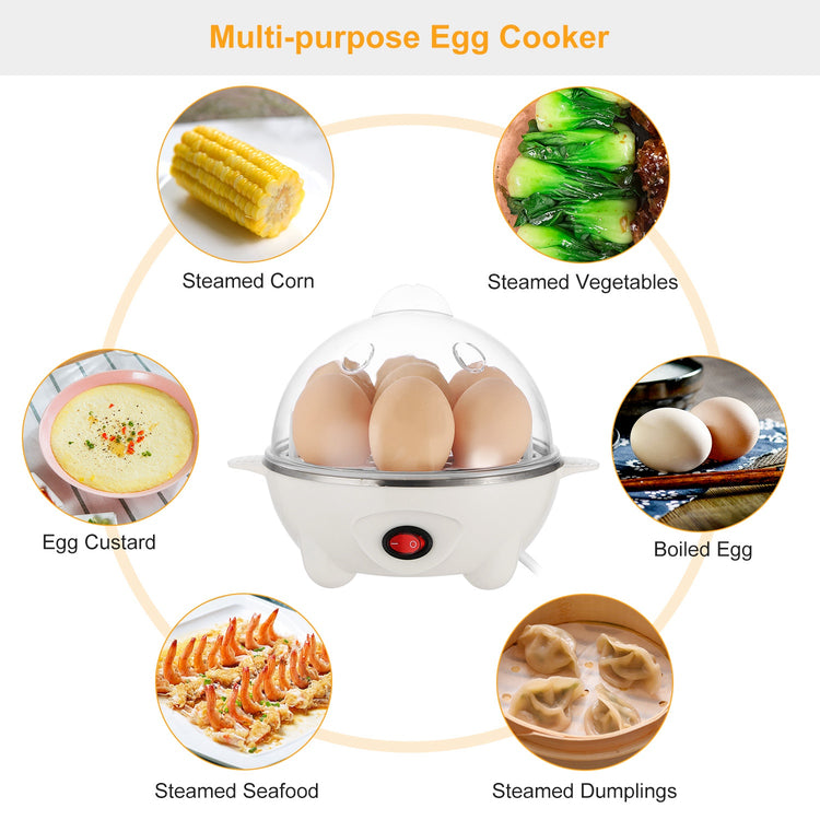 a multi-purpose egg cooker with different foods