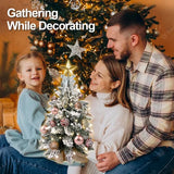 22-Inch Lighted Flocked Tabletop Christmas Tree