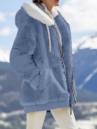 a person in a blue coat